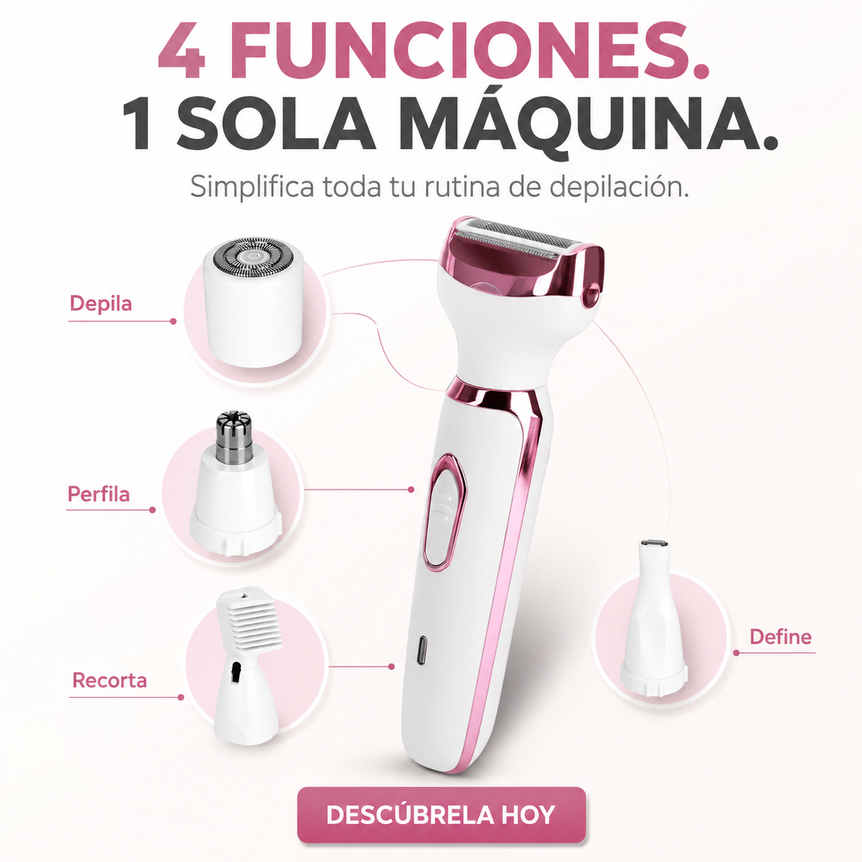 Depiladora Dama 4 En 1 Maquina Mujer
