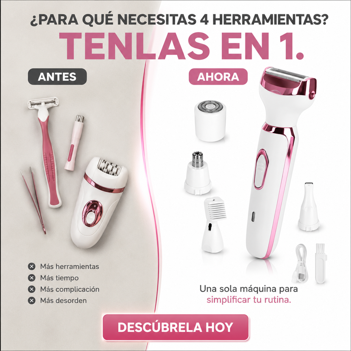 Depiladora Dama 4 En 1 Maquina Mujer