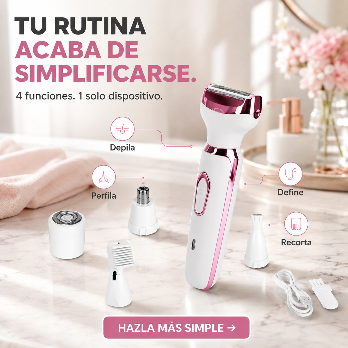 Depiladora Dama 4 En 1 Maquina Mujer