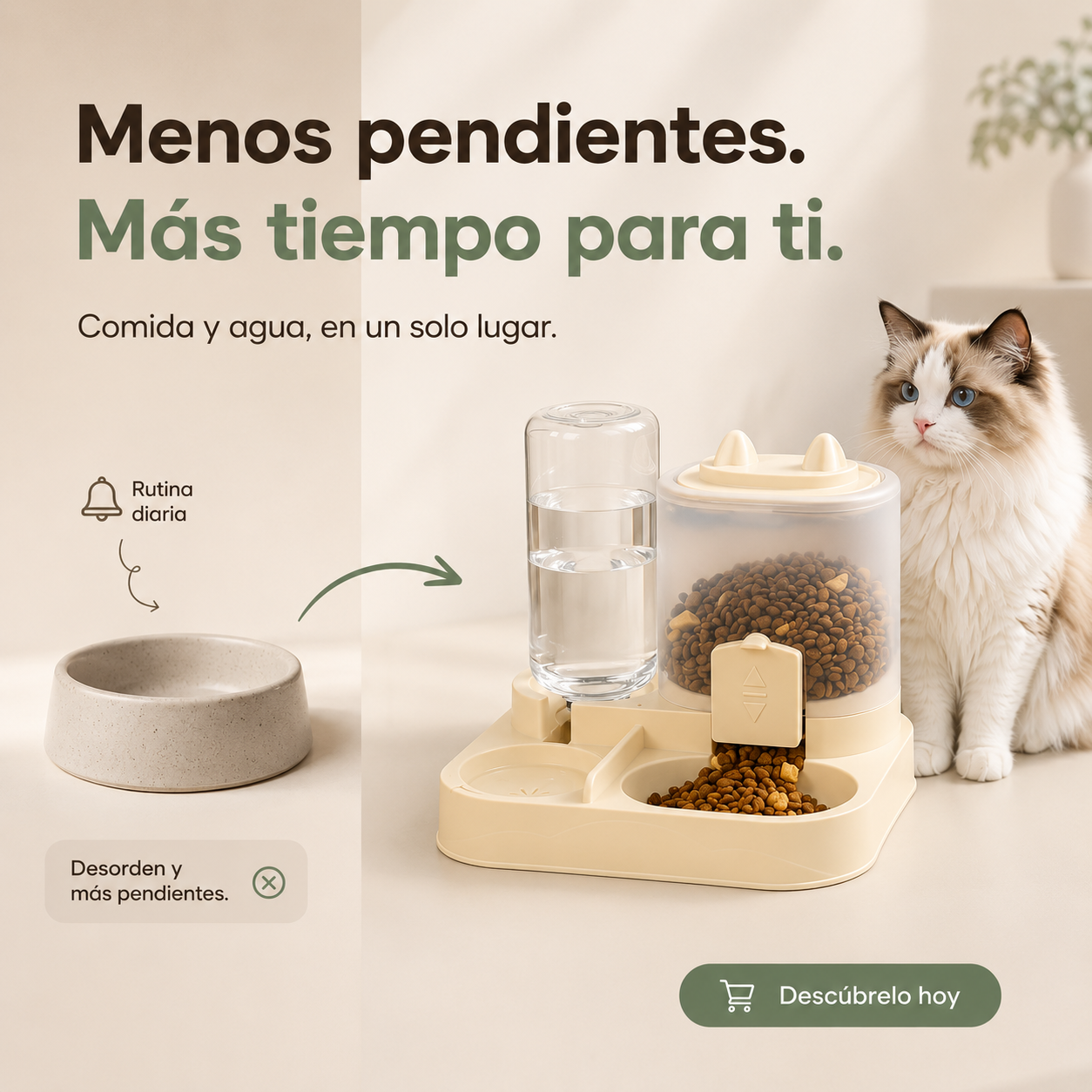 Dispensador Comida Y Agua Mascotas