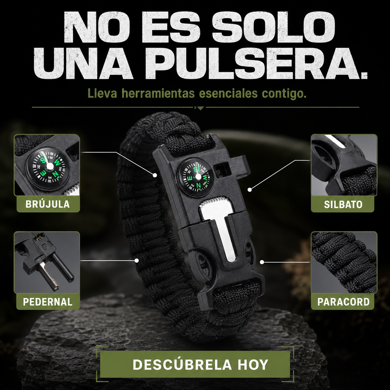 Manilla De Supervivencia 5 En 1 Paracord